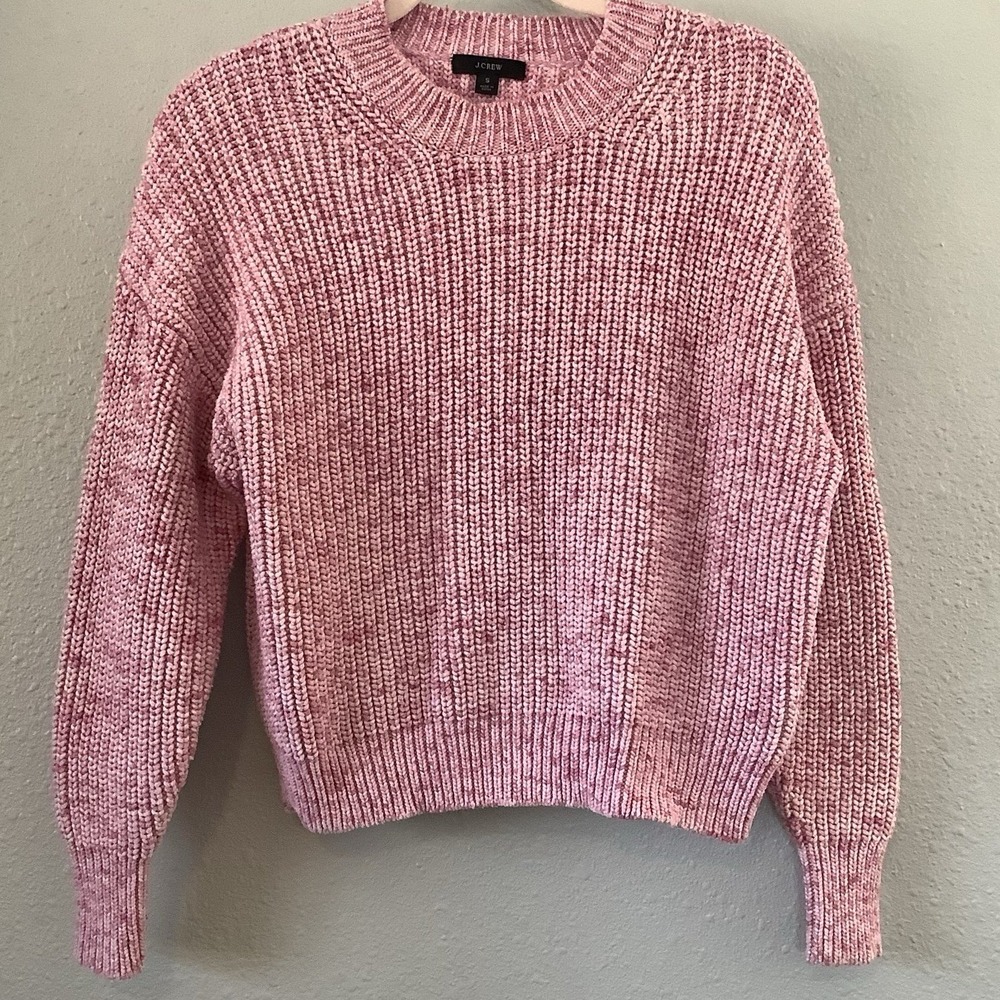 J.Crew Pink Knitted Sweater Small Cotton Blend Preppy Casual College Autumn Fall